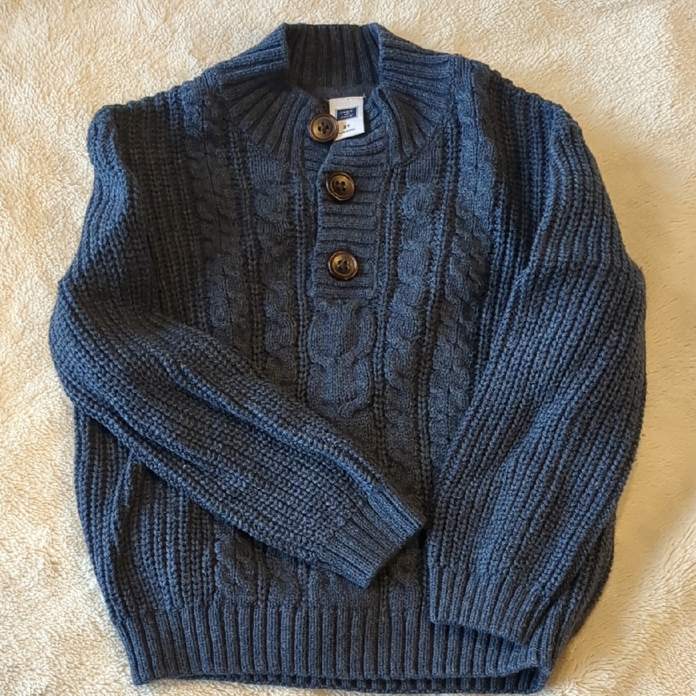 GAP Boy's Naby Cable Knit Cardigan